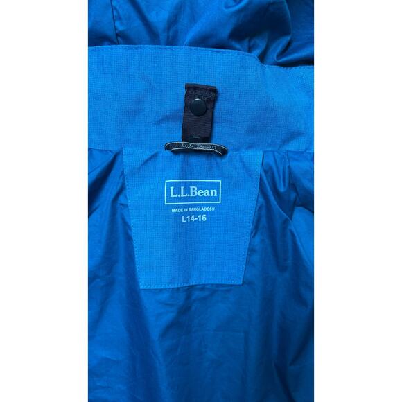 L.L. Bean Youth Size L14-16 Teal Removable Hood Jacket Coat - Picture 9 of 9
